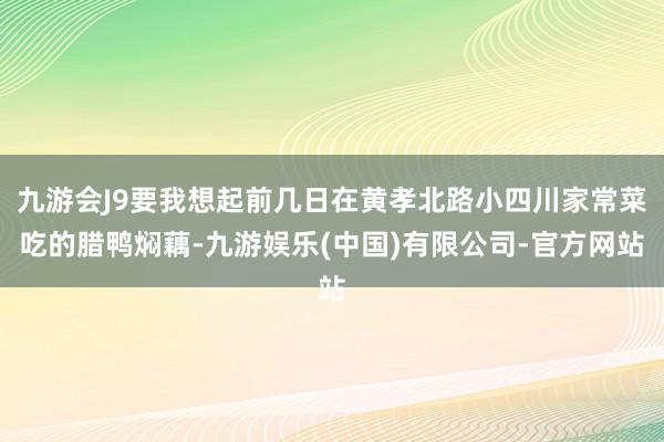 九游会J9要我想起前几日在黄孝北路小四川家常菜吃的腊鸭焖藕-九游娱乐(中国)有限公司-官方网站