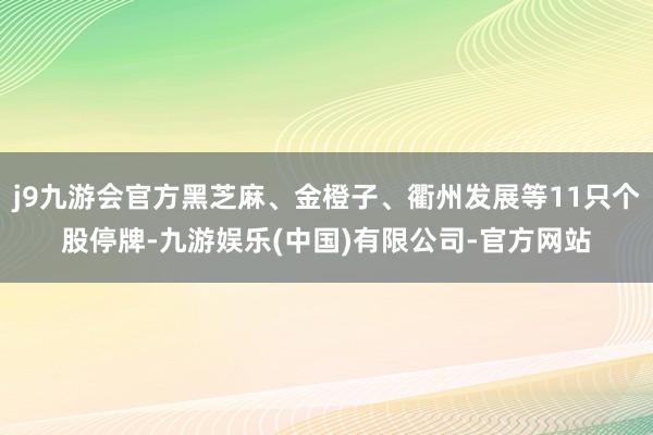 j9九游会官方黑芝麻、金橙子、衢州发展等11只个股停牌-九游娱乐(中国)有限公司-官方网站