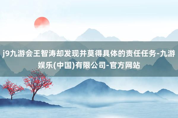 j9九游会王智涛却发现并莫得具体的责任任务-九游娱乐(中国)有限公司-官方网站