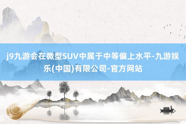 j9九游会在微型SUV中属于中等偏上水平-九游娱乐(中国)有限公司-官方网站