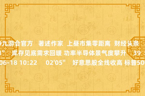 j9九游会官方 著述作家 上昼市集零距离 财经头条 关系视频 05'31'' 库存见底需求回暖 功率半导体景气度攀升 39 2024-06-18 10:22 02'05'' 好意思股全线收高 标普500指数收盘创记录丨好意思股连线 46 2024-06-18 10:04 09'08'' 比尔·盖茨将参加数十亿好意思元建新一代核电站丨从华尔街到陆家嘴 48 2024-06-18 10:04 18'25'' 1、比尔·盖茨将参加数十亿好意思元建新一代核电站;2、博通加快向英伟达发起病笃 好意思银力荐;3、苹果供应商TDK文书其固态电板能量密度赶走100倍疏忽丨从华尔街到陆家嘴 55 2024-06-18 10:02 07'21'' 博通加快向英伟达发起病笃 好意思银力荐丨从华尔街到陆家嘴 41 2024-06-18 09:58 一财最热 点击关闭-九游娱乐(中国)有限公司-官方网站